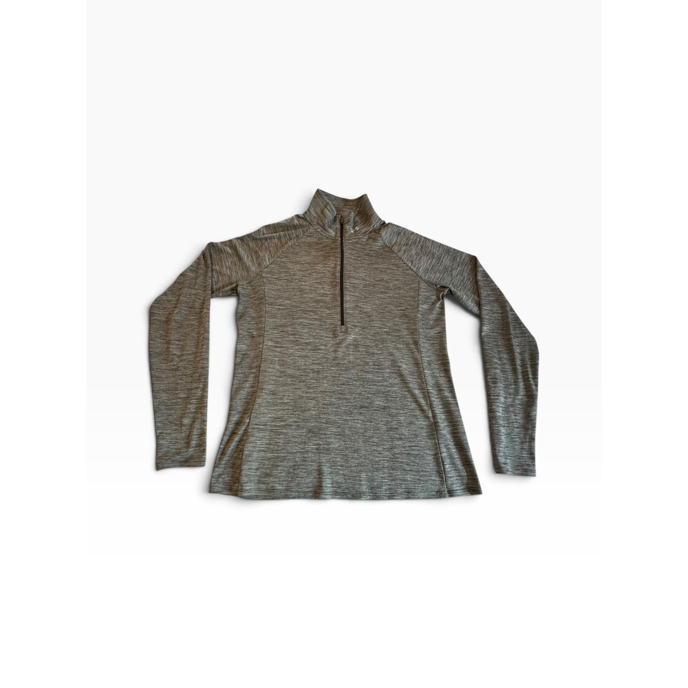 Under Armour Quarter Zip Women Large Gray HeatGear Space Dye 1302136
